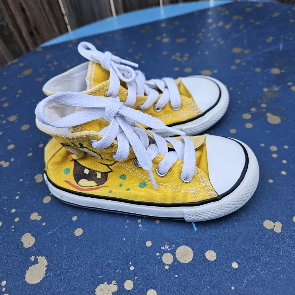 Converse SpongeBob Kids High-Top Sneakers - Yellow Size 8 - Picture 12 of 16